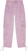 Ganni Washed Satin Pants Kvinde Bleached Mauve Cargo Bukser Str 40 - h...