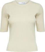 Selected Femme Slfmala 2/4 Knit Oneck B Noos Kvinde Birch Kortærmet St...