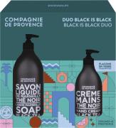 Compagnie De Provence Black Is Black Julegaveæske 495 + 300 ml - Hudpl...