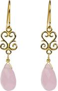 BeChristensen Mariela Rosa Quartz Earrings Gold 4cm - Ørehænger hos Ma...