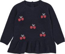 Copenhagen Colors Lambwool Blouse W. Frill & BOW EMB Str 128 - Navy St...