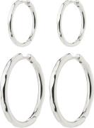 Pilgrim EVE Hoop Earrings 2in-1 set Silver-plated One size - Creoler h...