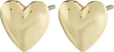 Pilgrim Sophia Recycled Heart Earrings Goldplated one size - Ørestikke...