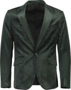 Lindbergh Velvet Blazer Mand Grøn Blazere Str 56 - Velour hos Magasin