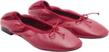 MANGO Leather Ballet Flats With bow Kvinde Red Ballerinaer Str 39 - ho...