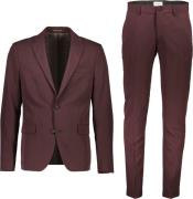 Lindbergh Fine Twill Stretch Suit Mand Rød Jakkesæt Str 56 - hos Magas...