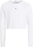 Tommy Hilfiger Essential RIB TOP L/S Str 14 år / 164 cm - White Bluser...