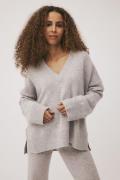 Magasin Classic 3 100% Cashmere Kvinde Light Grey Melange Sweaters Str...