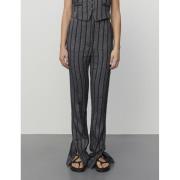 DAY Birger et Mikkelsen Ally Cotton Blend Stripe Kvinde Black Hørbukse...