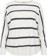 Wasabiconcept Wasamanda Stripe 6 Kvinde 1100c Offwhite Combi Sweatshir...