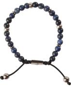 Nialaya Men's Beaded Bracelet With Blue Dumortierite And Silver M - Ar...