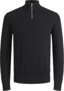 Jack & Jones Jjeemil Knit Half ZIP Noos Mand Sort Turtlenecks Str L - ...