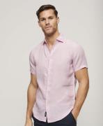 Superdry Studios Casual Linen SS Shirt Mand Pastel Lilac Kortærmede Sk...