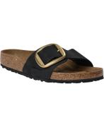 Birkenstock Madrid Big Buckle Lenb Black Kvinde Black Flade Sandaler S...