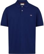 Gant Shield Logo SS Pique Mand Rich Navy Kortærmede Poloer Str L - Bom...