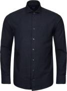 ETON Contemporary Fit Navy Blue Flannel Shirt Mand Blå Langærmede Skjo...