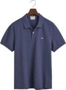 Gant REG Shield SS Pique Polo Mand Dark Jeansblue Melange Kortærmede P...