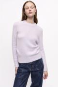 Ganni Brushed Alpaca Oneck Kvinde Lavender Blue Sweaters Str L - hos M...