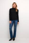 Cream Crelf Blouse Kvinde Pitch Black Langærmede Bluser Str L - hos Ma...