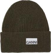 Ganni Light Structured Rib Knit Beanie ONE SIZE - Huer hos Magasin