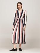 Tommy Hilfiger Global STP VIS Draped Midi Dress Kvinde Ladder Global S...