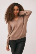 Magasin Mabel 10 100% Cashmere Kvinde Sand Melange Sweaters Str M Cash...