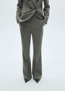 MANGO Flared Suit Trousers Kvinde Lt Pastel Grey Bukser Med Brede Ben ...