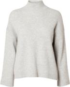 Selected Femme Slfcille LS Knit High Neck Noos Kvinde Grå Sweaters Loo...