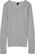 Vero Moda Vmlisa Pointelle LS TOP JRS Noos Kvinde Light Grey Melange T...