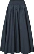 Rabens Saloner Poplin Full Skirt Rita Kvinde Dark Navy Maxi Nederdele ...