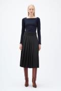 REMAIN Pleated Suiting Skirt Kvinde Caviar Comb. Midi Nederdele Str 40...