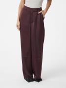 Neo Noir Emmett Heavy Sateen Pants Kvinde Burgundy Bukser Med Brede Be...