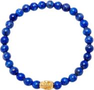 Nialaya Men's Wristband With Blue Lapis and Gold Plated Skull XL - Arm...