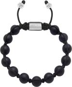 Nialaya Men's Beaded Bracelet With Stainless Steel and Matte Onyx L - ...