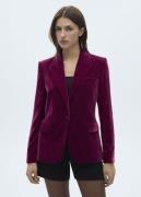 MANGO Velvet Blazer Kvinde Bright Pink Blazere Plus Size Str XS - hos ...