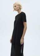 MANGO Lurex Pleated Dress Kvinde Black Midi Kjoler Str M - hos Magasin