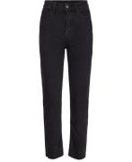 ONLY Onlemily HW ST RAW CRP ANK Mae004 Kvinde Black Denim Straight Jea...