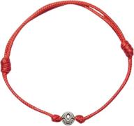 Nialaya Men's String Bracelet With Silver and Red one size - Armbånd N...