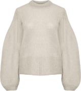 YAS Yaslambu Oneck LS Knit Pullover Kvinde Birch Sweaters Str L - hos ...