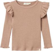 Lil' Atelier Nmfsophia SNI LS Slim TOP LIL Str 92 - Rugby Tan Toppe ho...