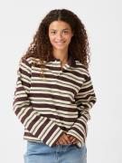 Neo Noir Mala Stripe Polo Blouse Kvinde Brown Langærmede Bluser Str 40...