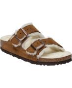 Birkenstock Arizona Shearling Leve Mink LAF Kvinde Braun Flade Sandale...