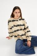 Rabens Saloner Vista Print Sweatshirt Natalia Kvinde Oyster Combo Topp...