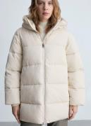 MANGO Hood Quilted Coat Kvinde Light Beige Overgangsjakker Str XXS - h...