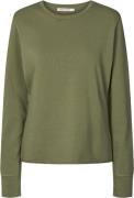 Rabens Saloner Light Stretch Crew Neck top Hila Kvinde Loden Green Top...