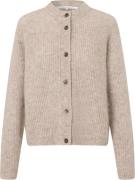 Second Female Brook Knit Rib Cardigan Kvinde Beige Melange Sweaters St...