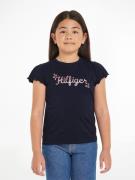 Tommy Hilfiger Flower Glitter REG TEE SS Str 8 år / 128 cm - Desert Sk...