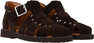 ANGULUS Fisherman Lædersandal med Stiknings 1779 Dark Brown Sandaler S...