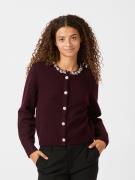 Neo Noir Marie Stone Knit Cardigan Kvinde Wine Cardigans Str 40 - Uld ...