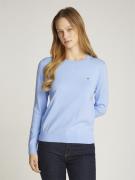 Tommy Hilfiger CO Jersey Stitch CNK LS SWT Kvinde Vessel Blue Langærme...